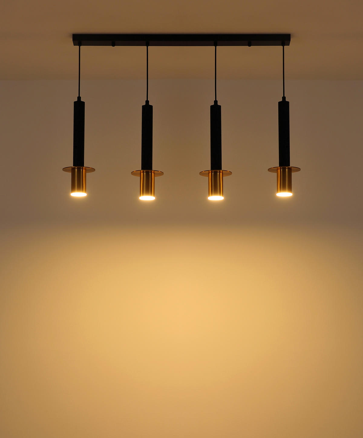 HÄNGELEUCHTE Shanna 87/12/130 cm  - Messingfarben/Schwarz, Design, Kunststoff/Stein (87/12/130cm) - Globo