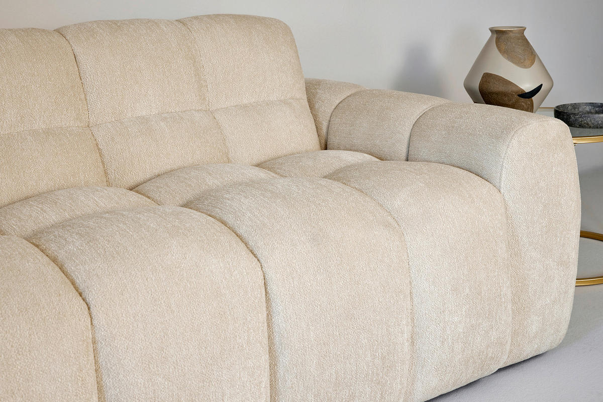 ECKSOFA RELAX BUBBLE CORNER L-L EU Beige Bouclé  - Beige/Schwarz, MODERN, Holz/Kunststoff (305/159cm) - Livetastic