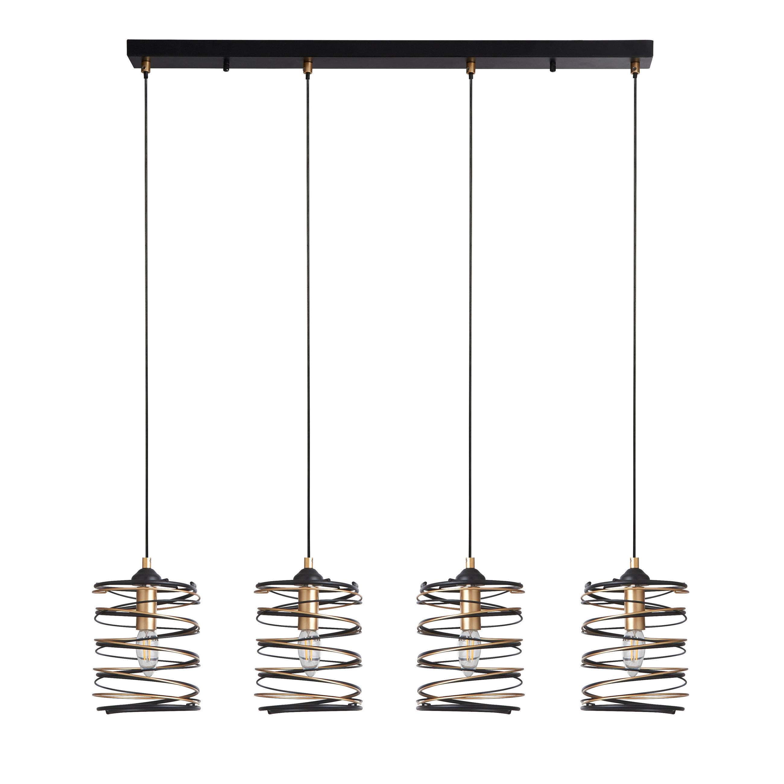 Searchlight Hängeleuchte Spring Schwarz, Gold 91x110x16 cm