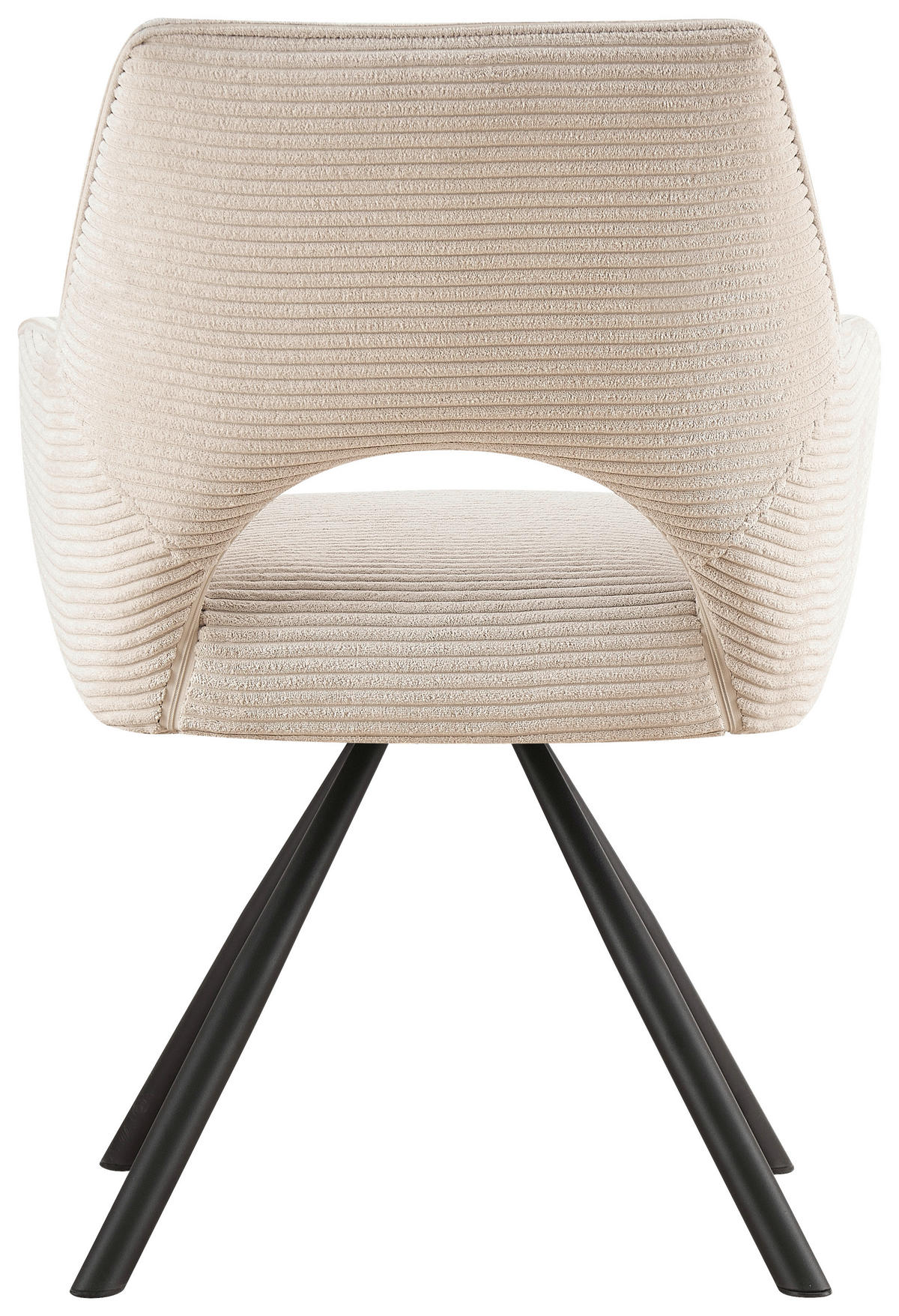ARMLEHNSTUHL  in Eisen Cord  - Creme/Schwarz, Design, Textil/Metall (60/85/63cm) - Hom`in