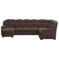 WOHNLANDSCHAFT in Chenille Braun  - Schwarz/Braun, Basics, Kunststoff/Textil (162/330/211cm) - MID.YOU