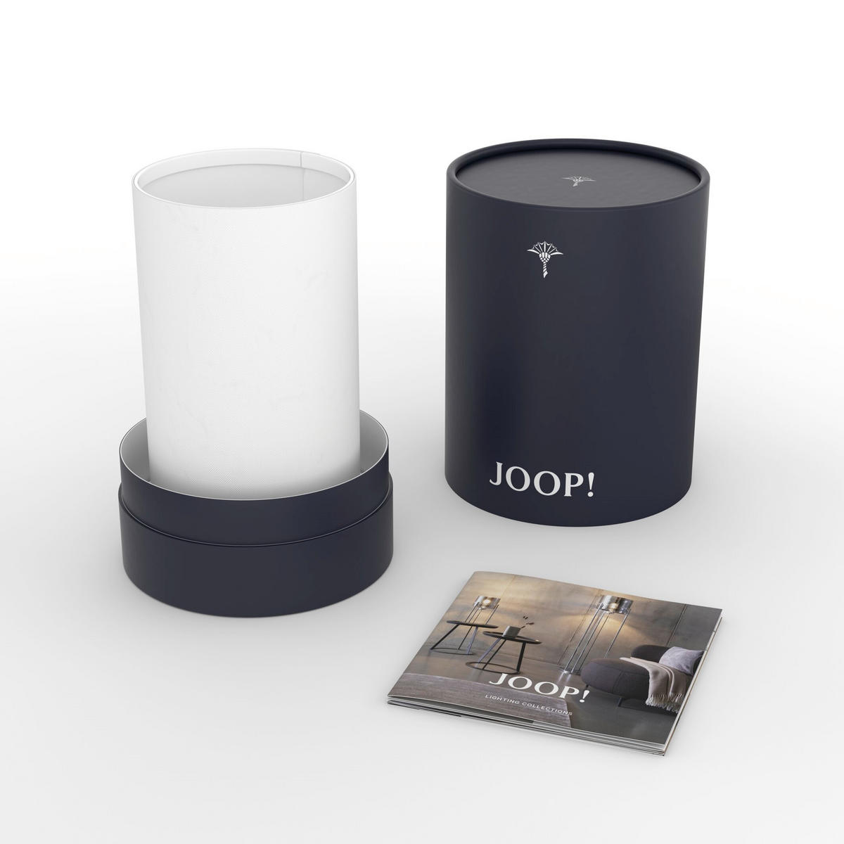 AKKU-TISCHLEUCHTE - Chromfarben/Weiss, Konventionell, Kunststoff/Textil (11/20cm) - Joop!