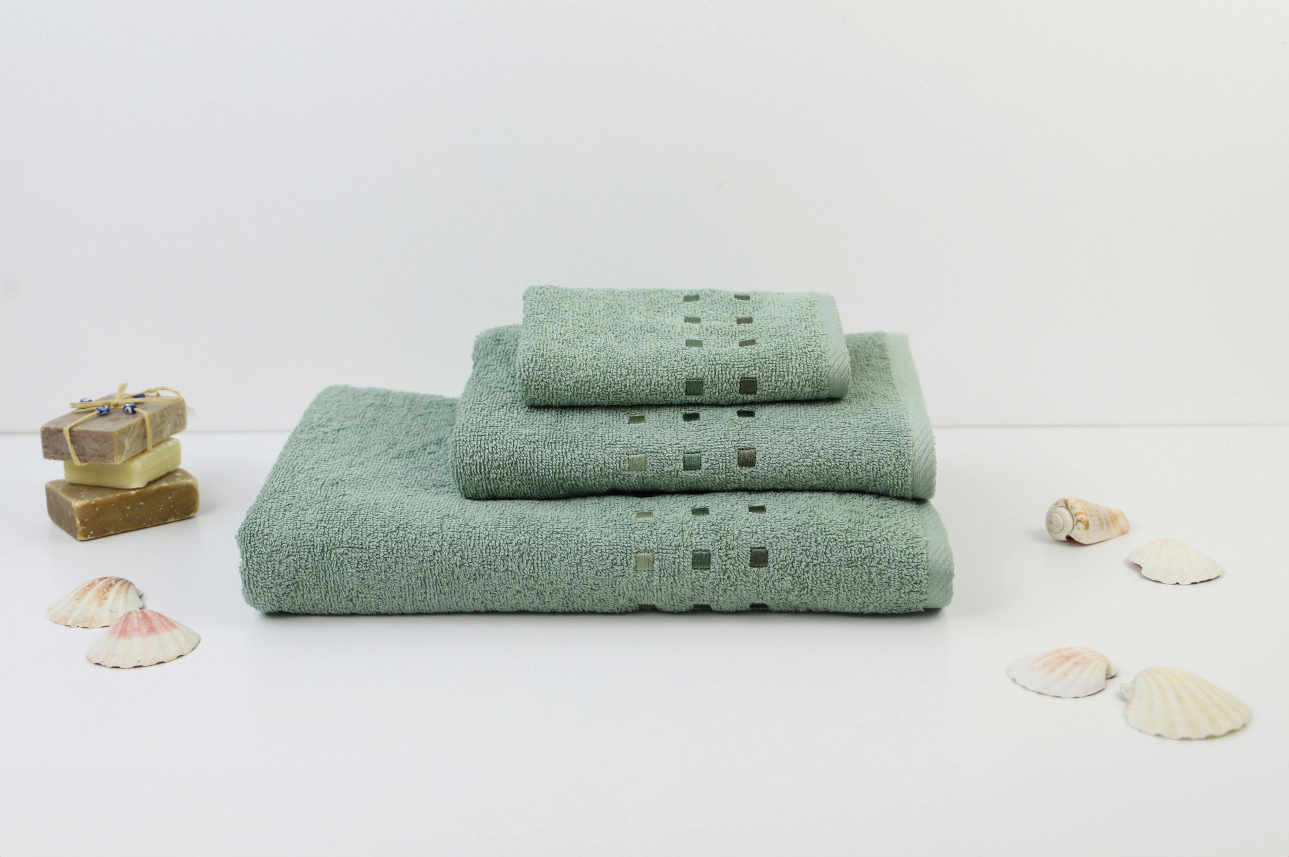 RUČNÍK, 50/100 cm, šalvějově zelená - šalvějově zelená, Konvenční, textil (50/100cm) - Esposa