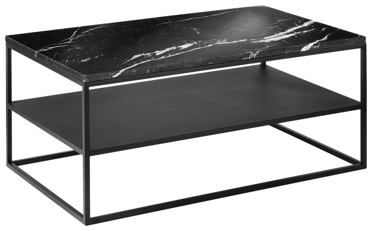 COUCHTISCH in Metall 100/60/41,5 cm  - Schwarz, Design, Stein/Metall (100/60/41,5cm) - Johann Jakob