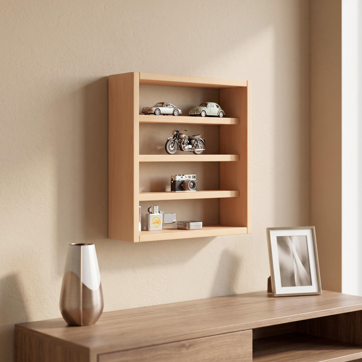 WANDREGAL  - Buchefarben, Design, Holzwerkstoff (40/40/10cm) - MID.YOU