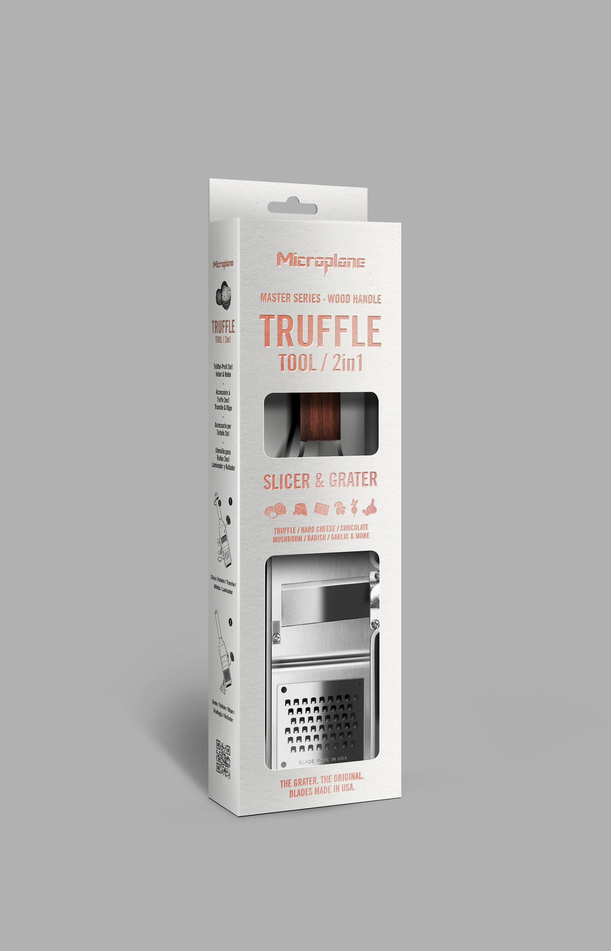 RENDE - boja oraha, Osnovno, drvo/metal (34,5/10/4cm) - MICROPLANE