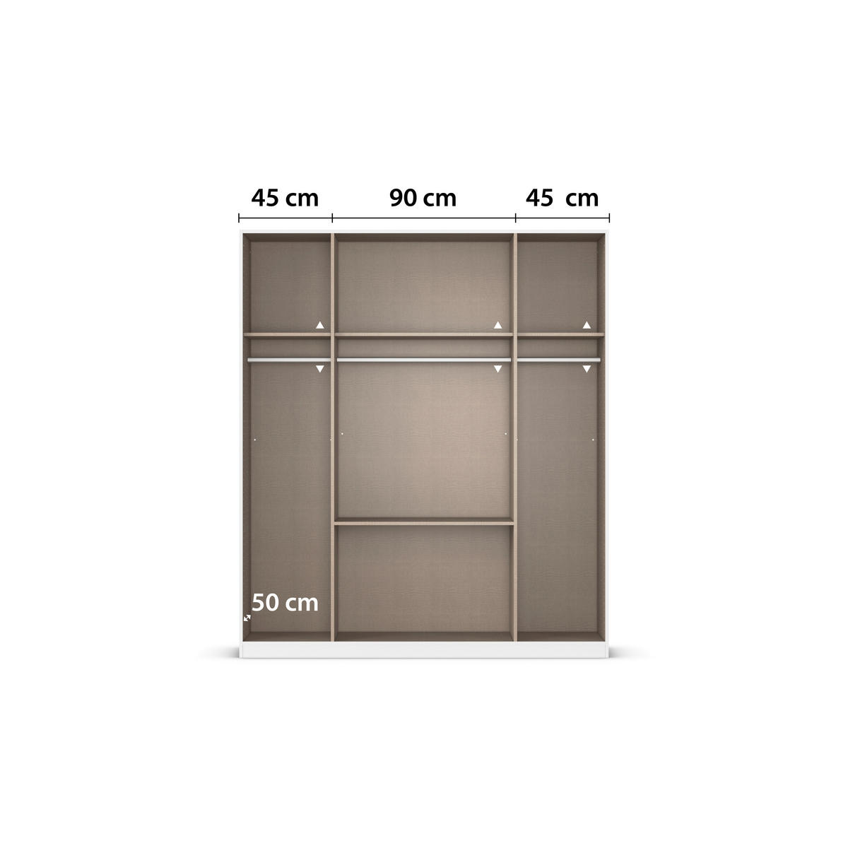 DREHTÜRENSCHRANK 181/210/54 cm,  in Weiß, 4-türig  - Schwarz/Weiß, KONVENTIONELL, Glas/Holzwerkstoff (181/210/54cm) - home24
