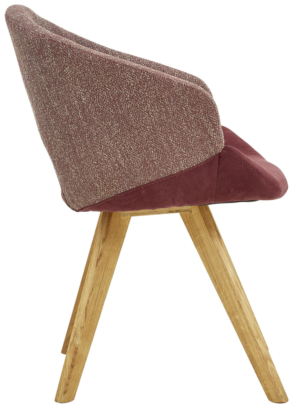 ARMLEHNSTUHL  in Webstoff, Flachgewebe  - Eichefarben/Bordeaux, Design, Holz/Textil (58/83/59cm) - Linea Natura