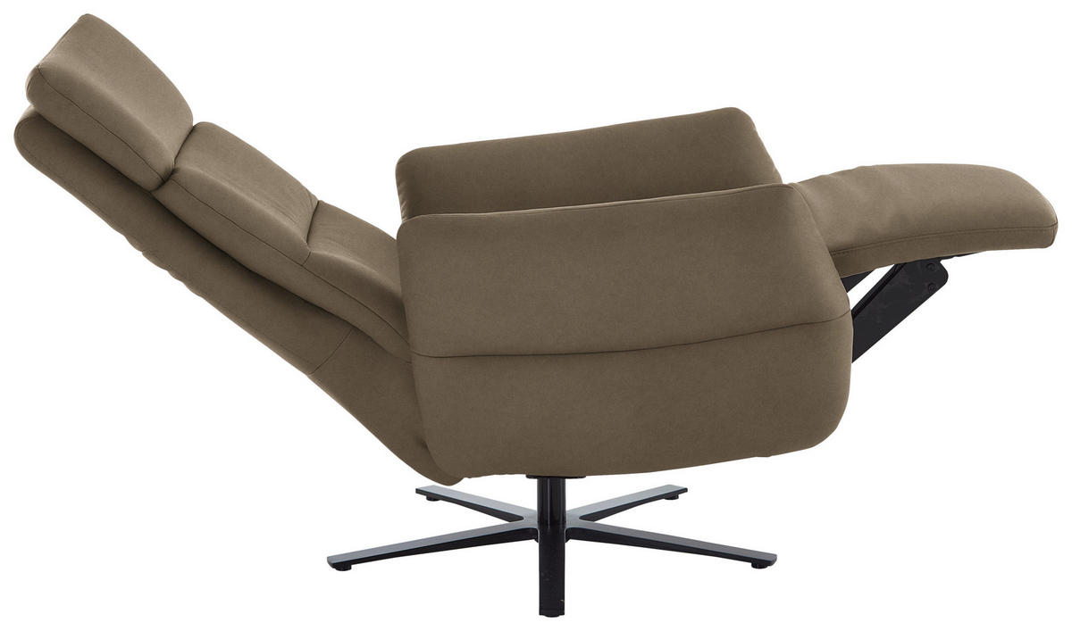 RELAXSESSEL in Leder Hellbraun  - Hellbraun/Schwarz, Design, Leder/Metall (82/119/85cm) - Dieter Knoll