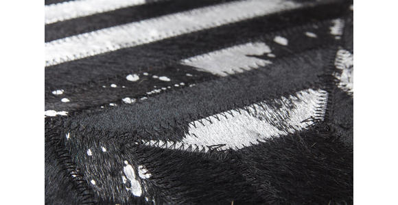 FLACHWEBETEPPICH 80/150 cm Spark 410 Schwarz / Silber Schwarz, Silberfarben  - Silberfarben/Schwarz, Basics, Leder/Textil (80/150cm) - Novel