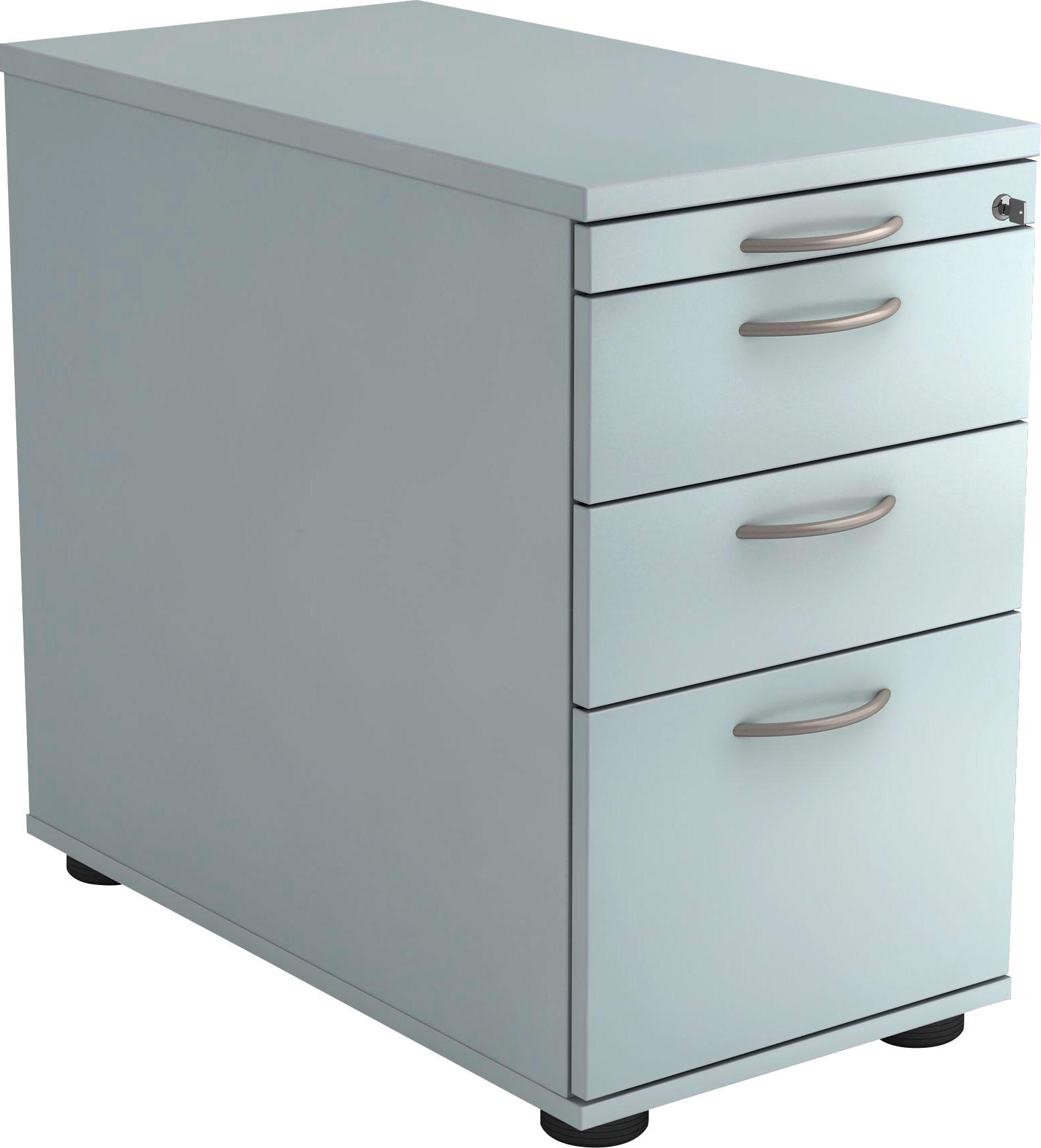 ANSTELLCONTAINER Grau  - Alufarben/Grau, KONVENTIONELL, Holzwerkstoff/Kunststoff (42,8/72-76/80cm) - Venda