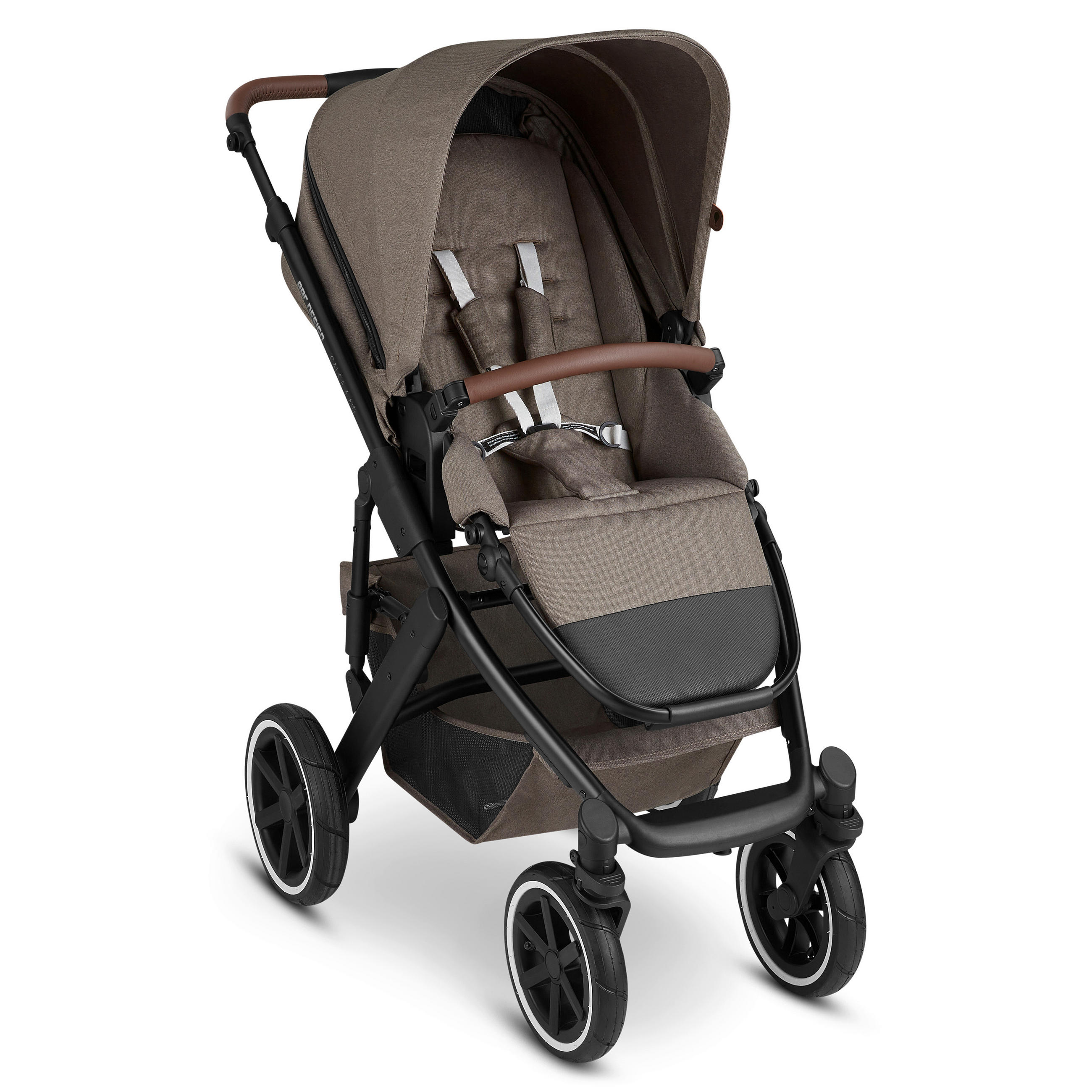 KINDERWAGENSET  Salsa 4 Air nature Set  OLIVE  - Schwarz/Olivgrün, Basics, Textil/Metall (95/63/110cm) - ABC Design