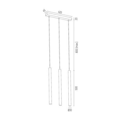 HÄNGELEUCHTE Argon Etna Plus 130/4/42 cm   - Weiß, Design, Metall (130/4/42cm)