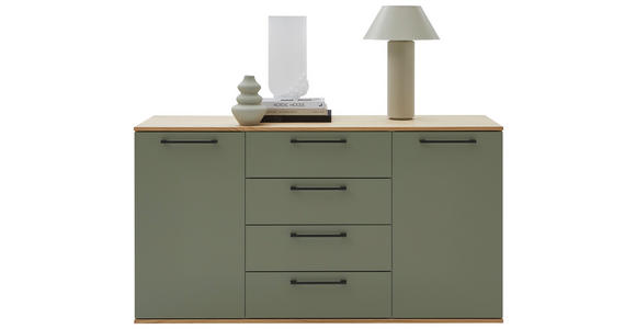 KOMMODE TOSCA  in 151/82/46 cm  - Eichefarben/Anthrazit, Design, Holzwerkstoff/Metall (151/82/46cm) - Dieter Knoll