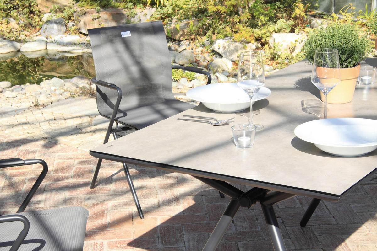 GARTENSET   - Taupe/Anthrazit, Basics, Glas/Kunststoff (80/75/160cm) - Acamp