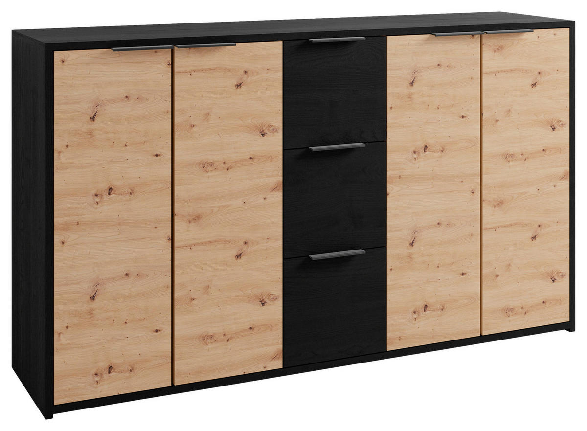 SIDEBOARD  in 139/80/39 cm  - Anthrazit/Schwarz, Design, Holzwerkstoff/Kunststoff (139/80/39cm) - MID.YOU