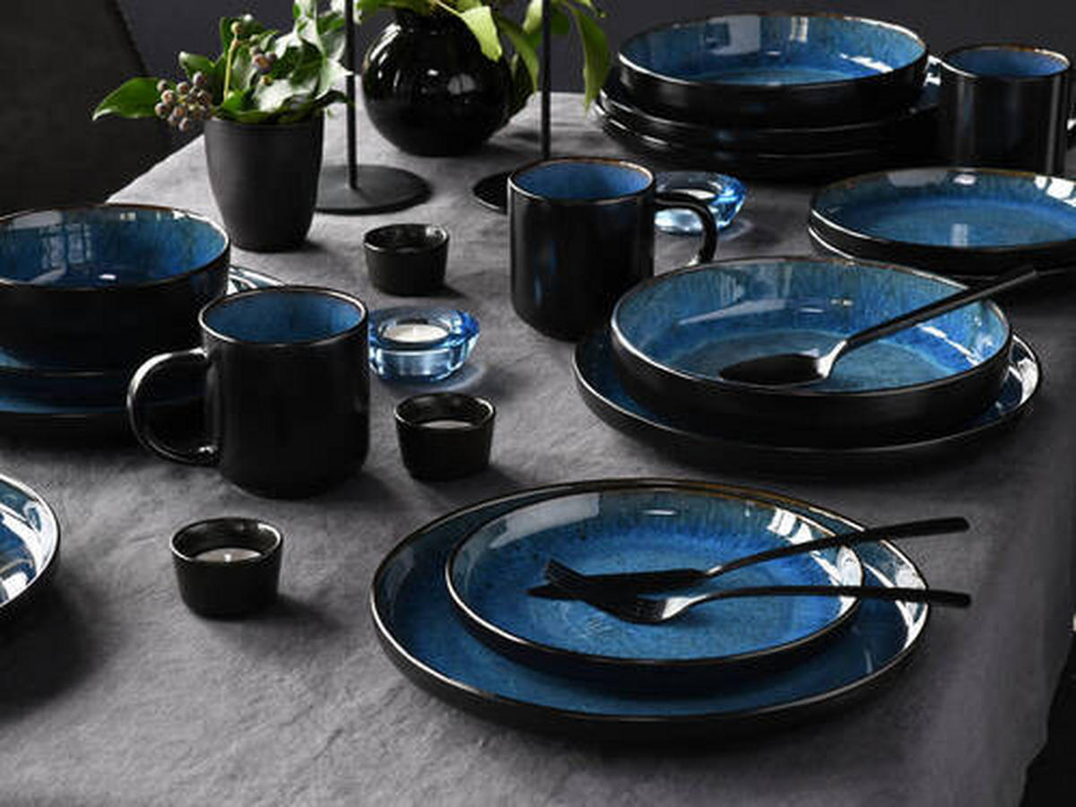 KOMBISERVICE 30-teilig  - Blau, Trend, Keramik (58/45/33null) - Creatable