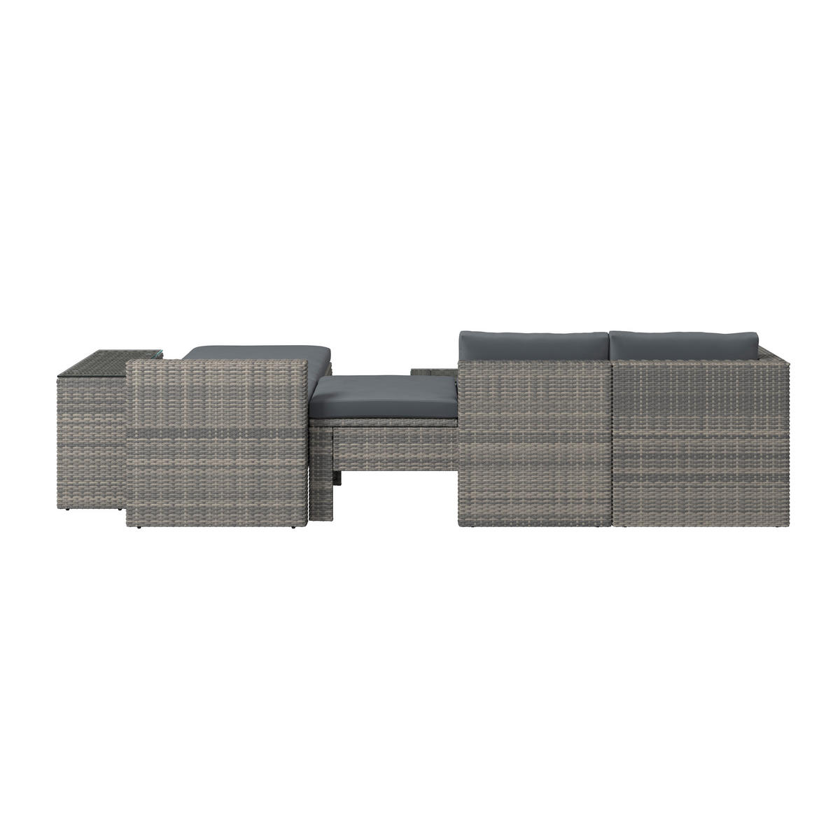 LOUNGEGARNITUR   192/65/82 cm Eisen  - Blaugrau/Grau, MODERN, Metall (192/65/82cm) - Ambia Garden