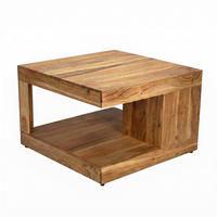 COUCHTISCH Akazie massiv 60/60/40 cm quadratisch Akaziefarben  - Akaziefarben, Design, Holz (60/60/40cm) - Livetastic