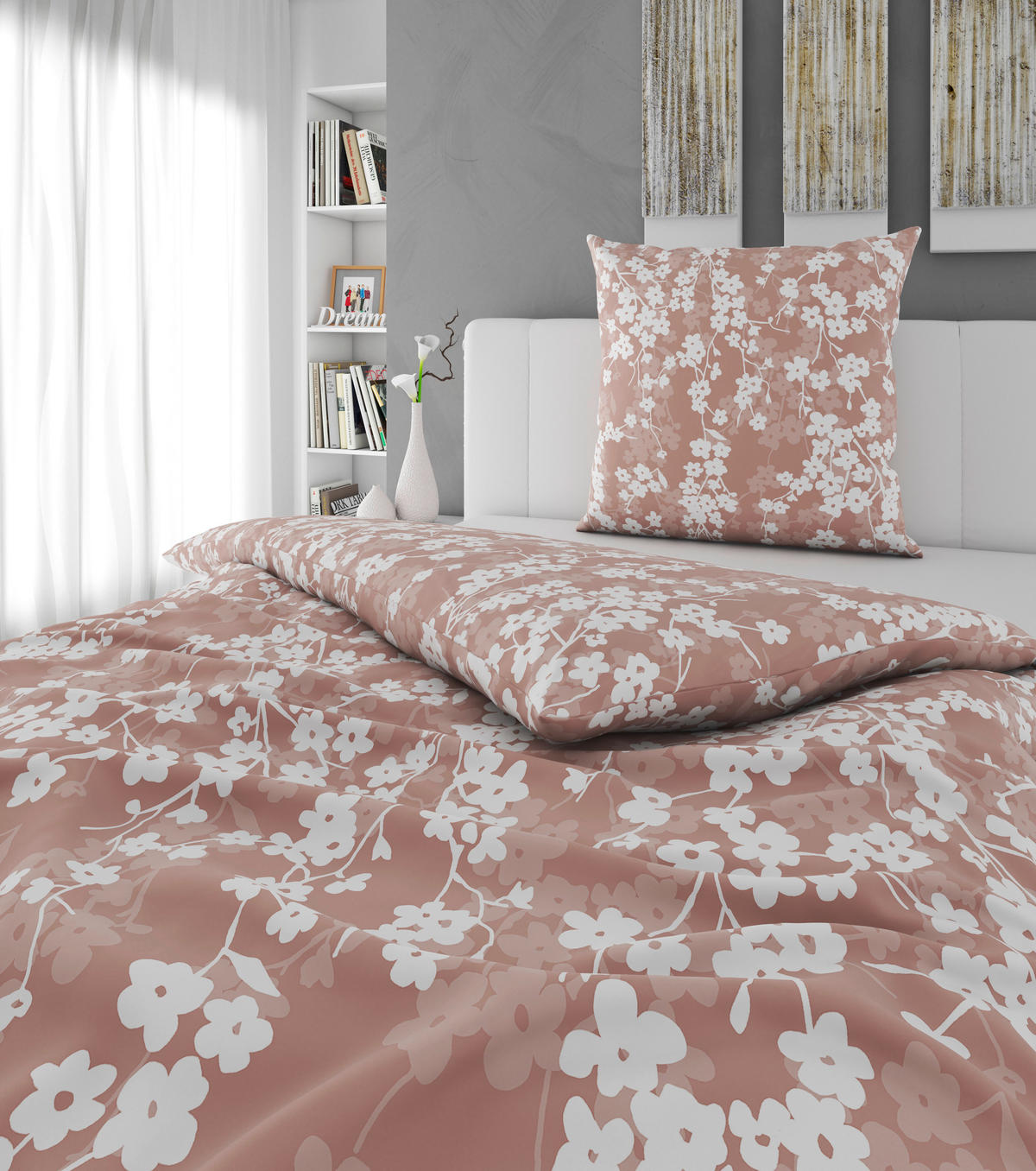 BETTWÄSCHE Musselin 155/220 cm  - Rosa, Textil (155/220cm) - Esposa