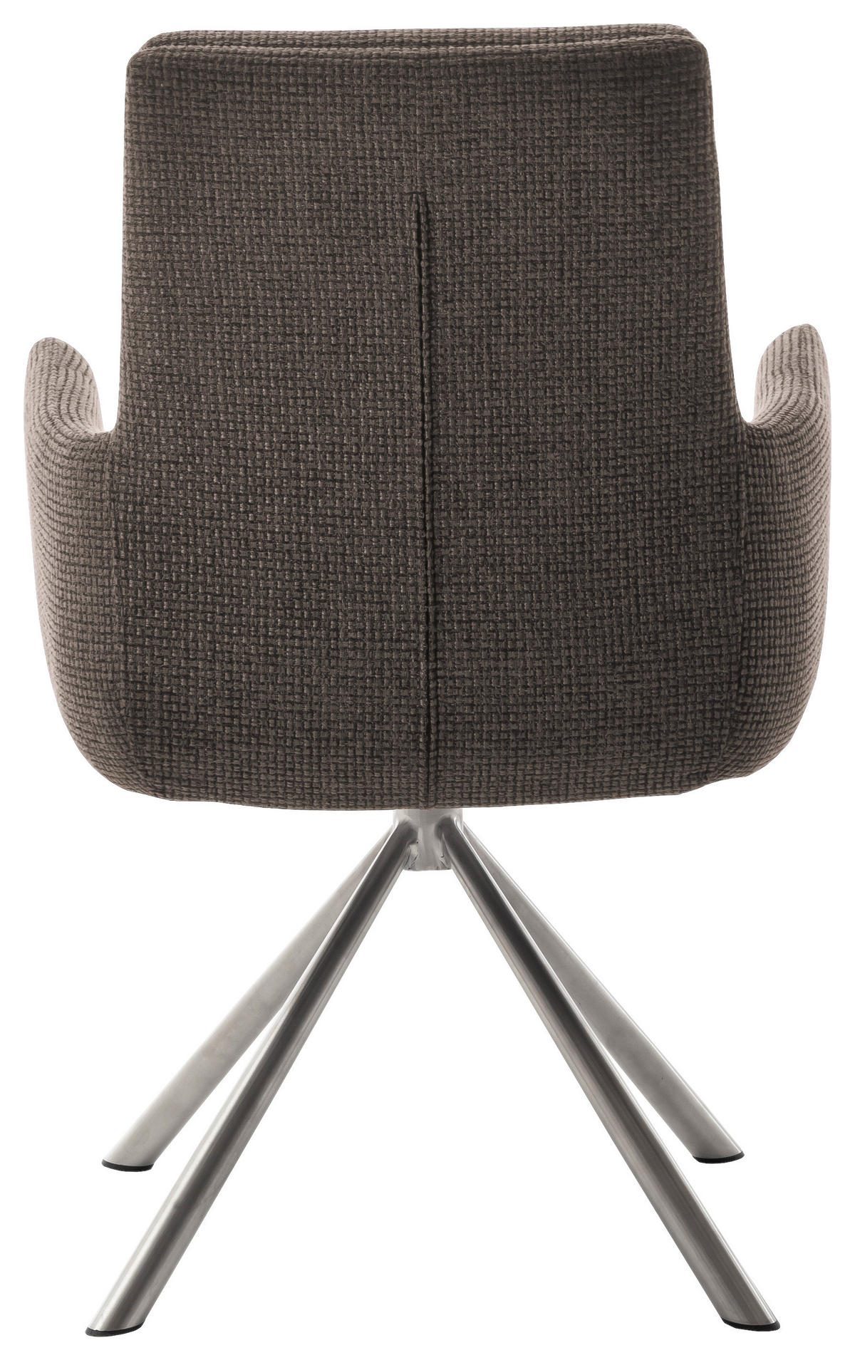 ARMLEHNSTUHL  in Edelstahl Webstoff  - Edelstahlfarben/Cappuccino, Design, Textil/Metall (61/90/64cm) - Dieter Knoll