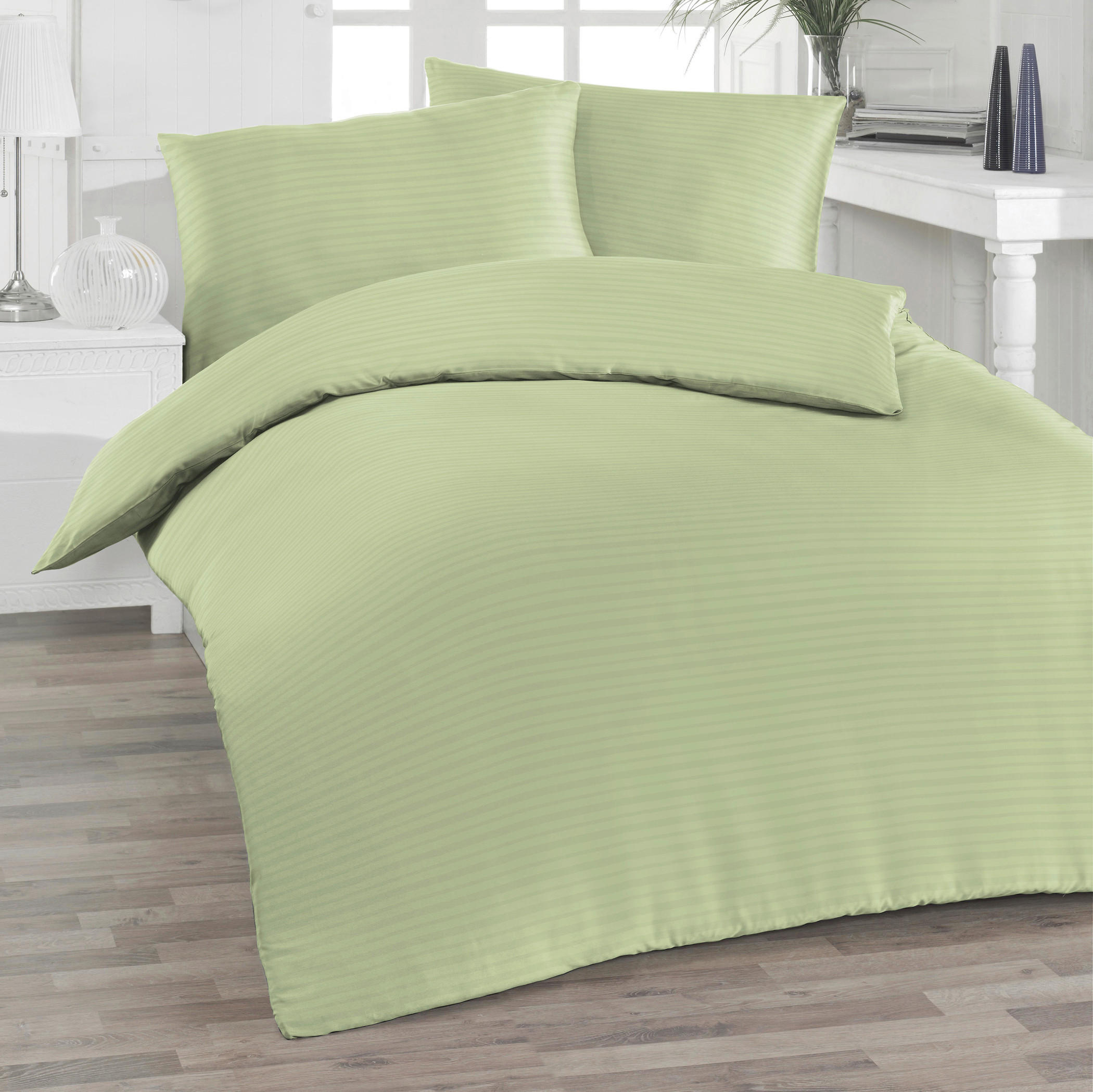BETTWÄSCHE Seersucker 140/200 cm  - Salbeigrün, Basics, Textil (140/200cm) - Florella
