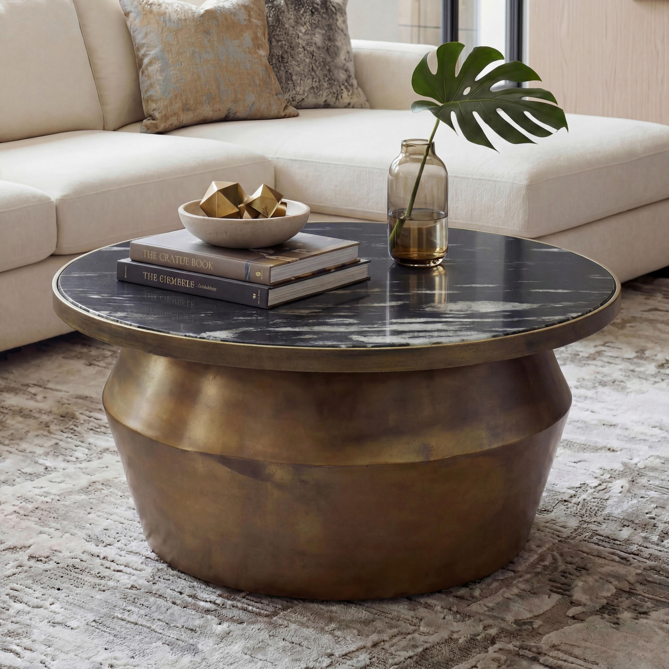 Livetastic Couchtisch Gold 60x31x60 cm