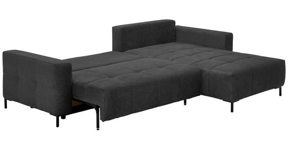 ECKSOFA  in Webstoff Dunkelgrau  - Dunkelgrau/Schwarz, KONVENTIONELL, Textil/Metall (292/192cm) - Carryhome