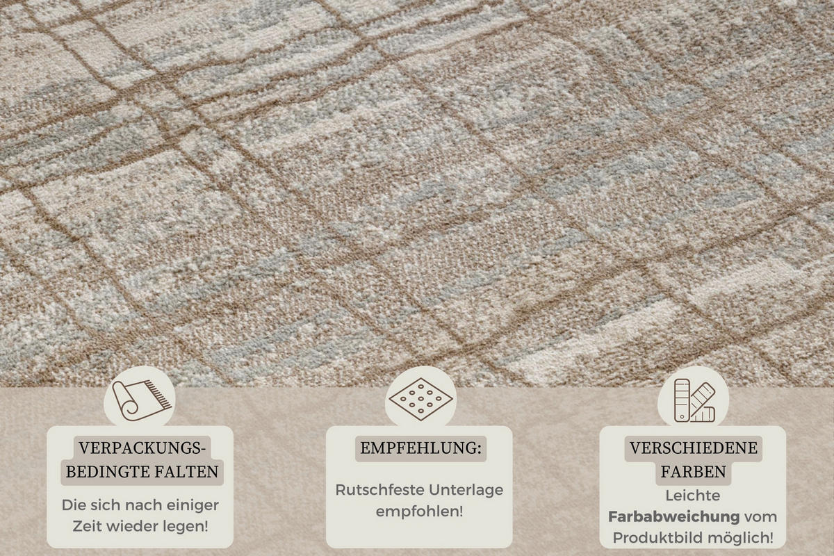 FLACHWEBETEPPICH 200/280 cm Terrain Creme, Beige  - Beige/Creme, Basics, Kunststoff/Textil (200/280cm)