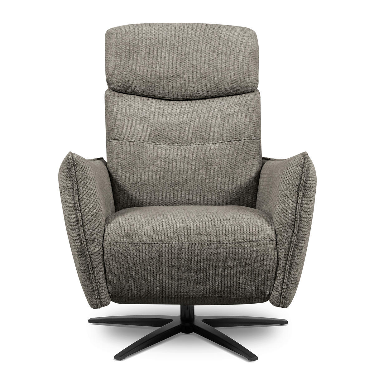 RELAXSESSEL in Textil Graphitfarben  - Schwarz/Graphitfarben, Design, Textil/Metall (77/107/88cm) - Livetastic