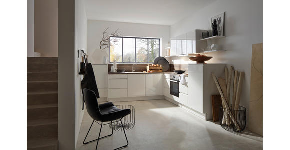 EINBAUKÜCHE   - Weiß/Grau, Design, Holzwerkstoff - Dieter Knoll