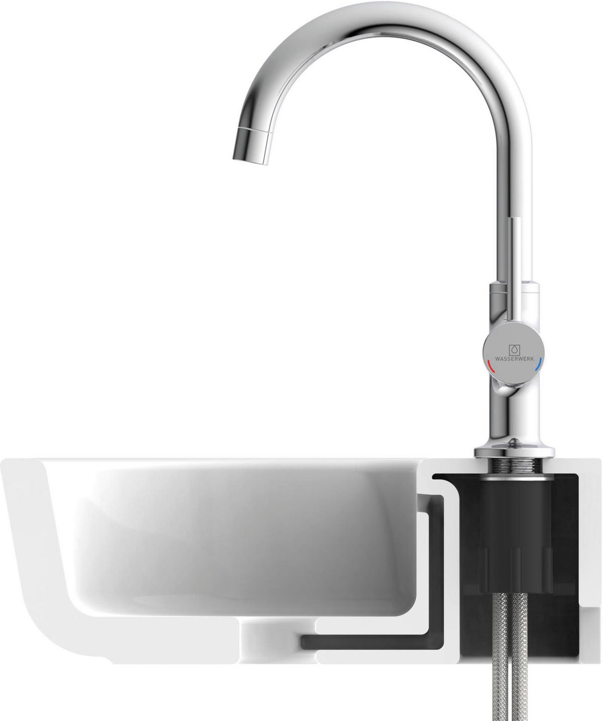 WASCHTISCHARMATUR 4,5/25,0/17,0 cm  - Chromfarben, Basics, Metall (4,5/25,0/17,0cm)