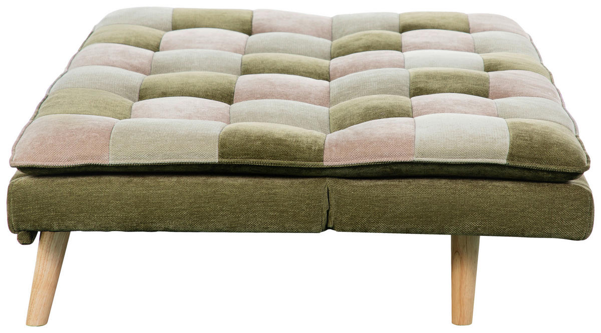 SCHLAFSOFA Chenille Grün, Hellgrün, Hellbraun  - Hellbraun/Naturfarben, Design, Holz/Textil (180cm) - MID.YOU