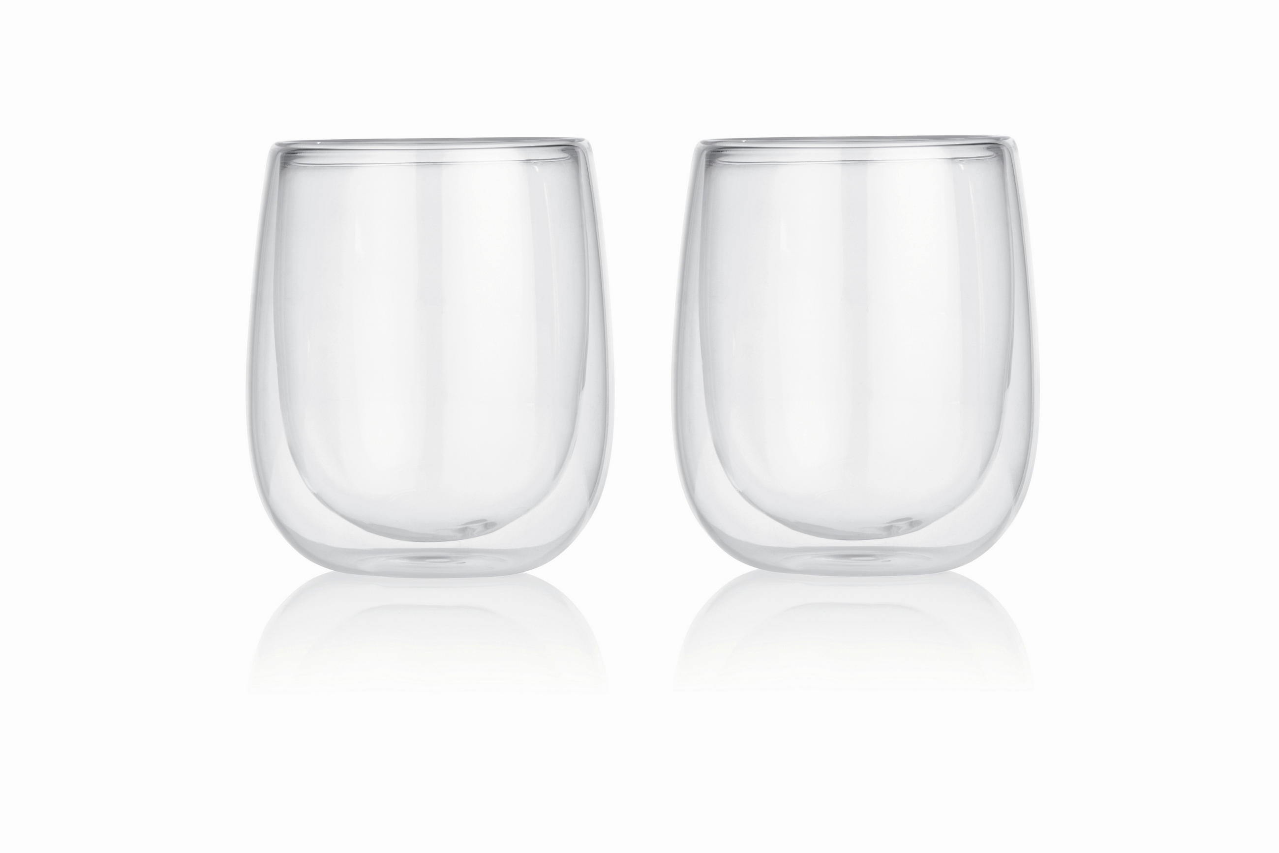 Cappuccinothermogläser 2er set  2-teilig  - Transparent, Basics, Glas (7,5/4,5/9cm) - GOURMETMAXX