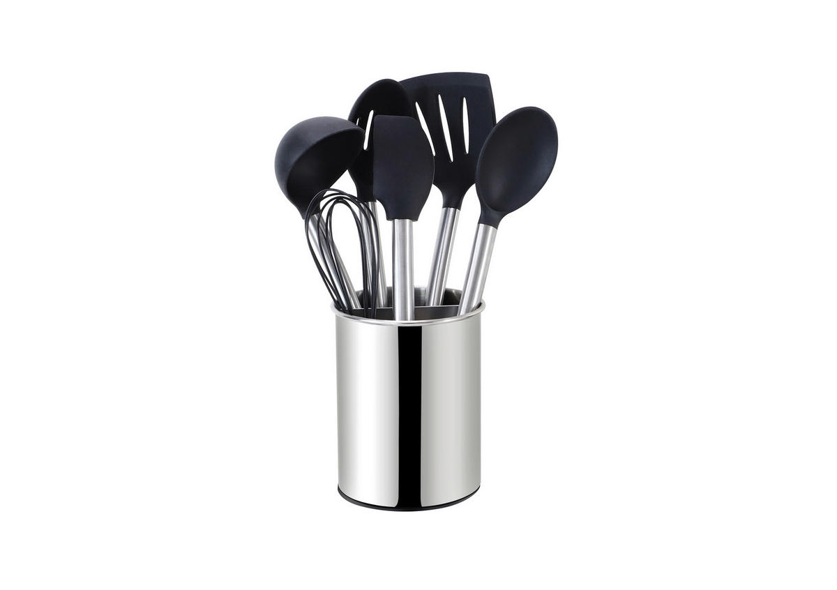 SADA KUCHYNSKÉHO NÁRADIA 7-dielne - čierna/strieborná, Basics, kov/plast (13cm) - Echtwerk