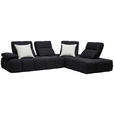 ECKSOFA in Struktur Schwarz  313/233 cm  - Schwarz, Design, Kunststoff/Textil (313/233cm) - Emilio Belluti