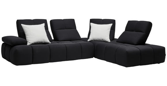 ECKSOFA in Struktur Schwarz 313/233 cm - Schwarz, Design, Kunststoff/Textil (313/233cm) - Emilio Belluti