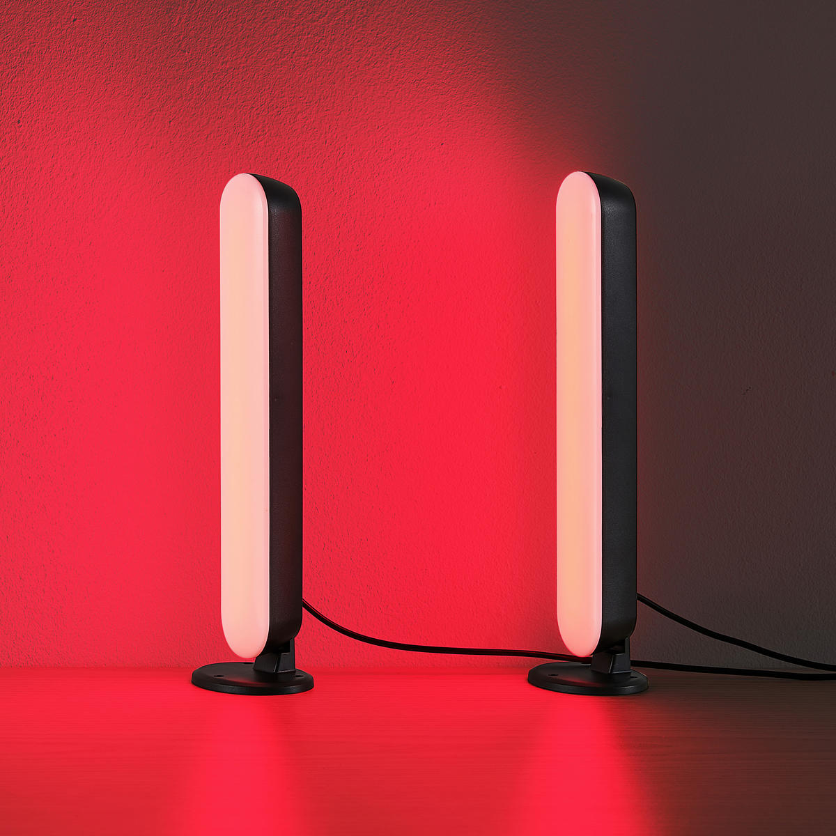 STOLNÍ LED LAMPA, dálkový ovladač, 3,5/28/4,5 cm - černá, Trend, plast (3,5/28/4,5cm)