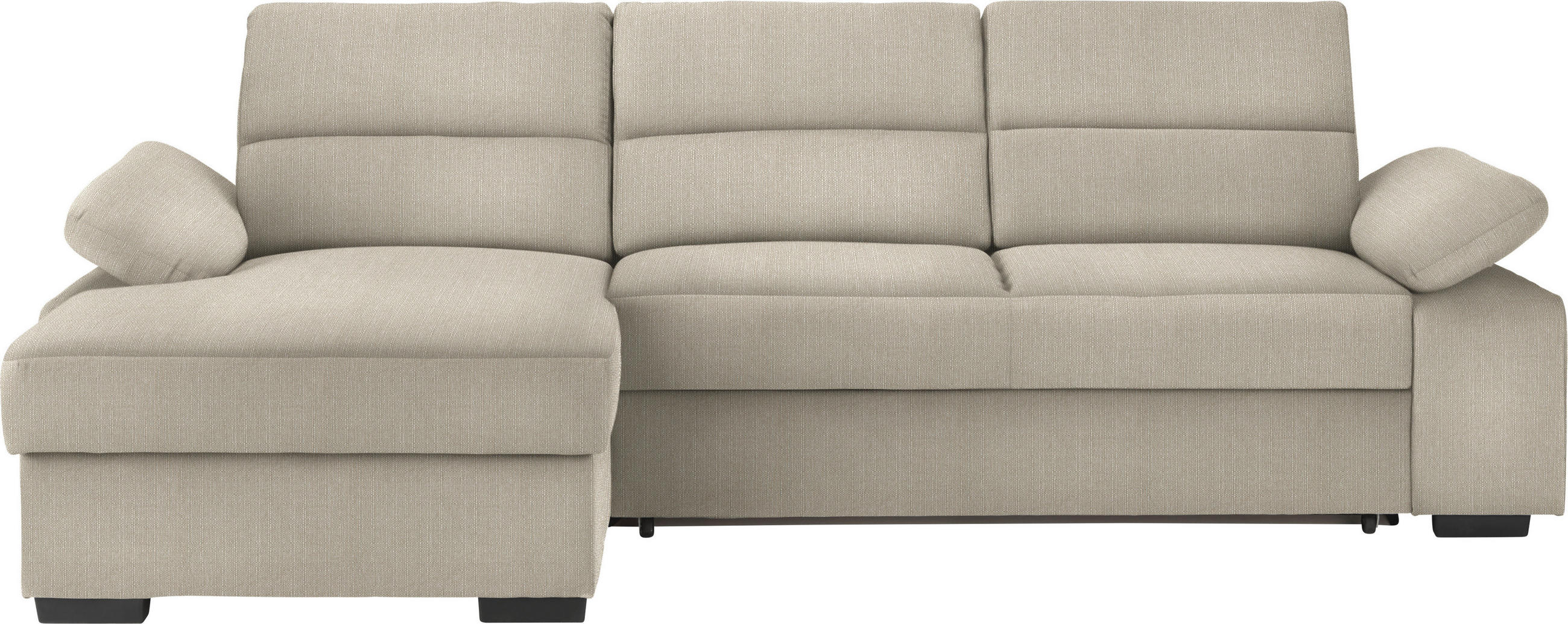 ECKSOFA Beige Webstoff  - Dunkelbraun/Beige, KONVENTIONELL, Kunststoff/Textil (166/258cm) - Cantus