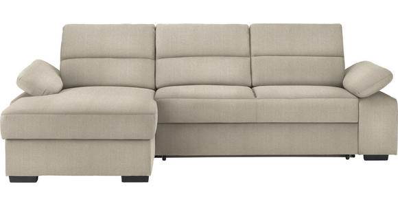 ECKSOFA in Webstoff Beige  - Dunkelbraun/Beige, KONVENTIONELL, Kunststoff/Textil (166/258cm) - Cantus