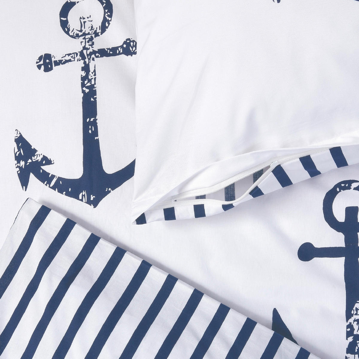 BETTWÄSCHE MARINA Renforcé 155/220 cm  - Weiß, Basics, Textil (155/220cm)