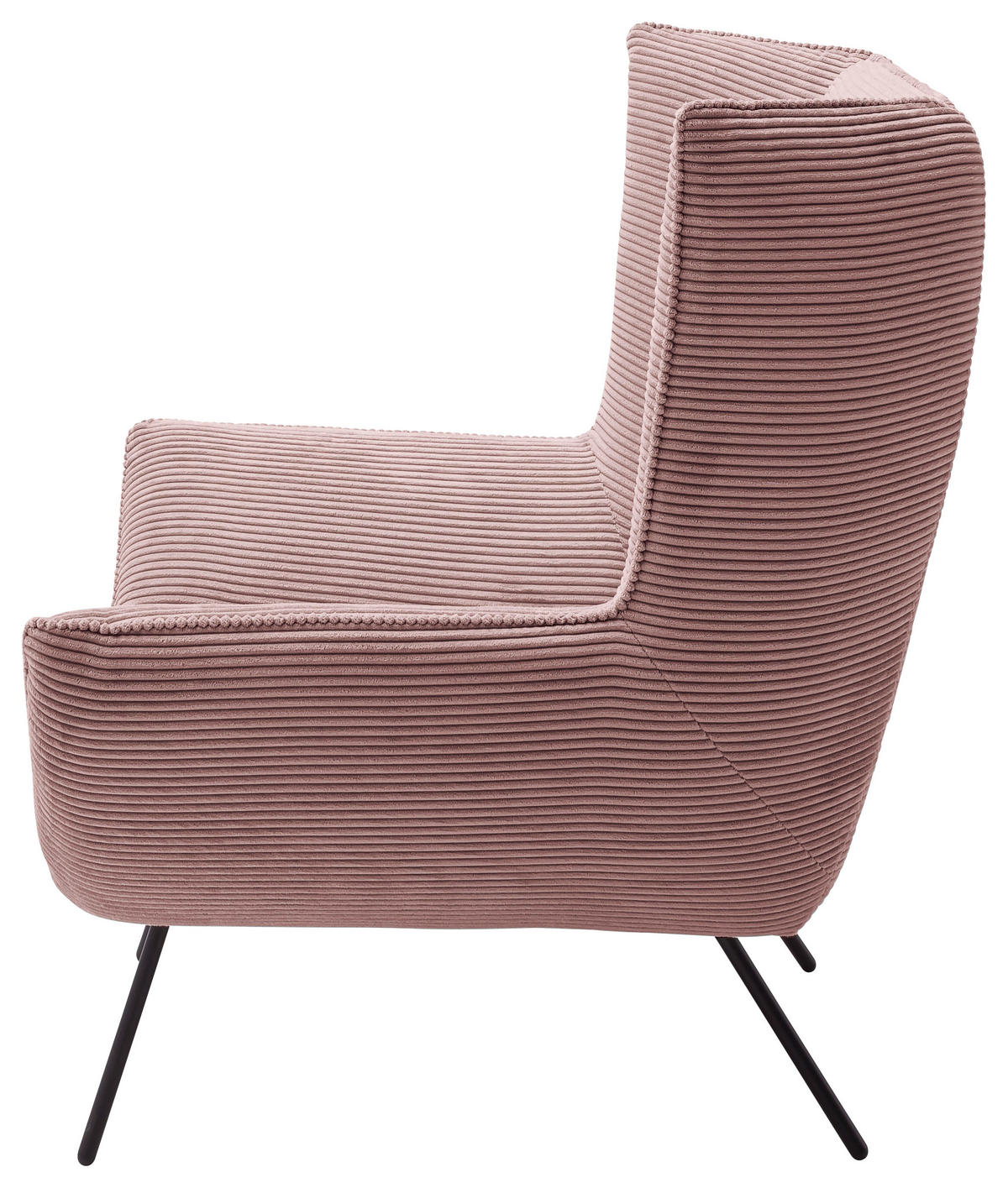 SESSEL in Cord Rosa  - Schwarz/Rosa, Design, Textil/Metall (90/112/94cm) - Pure Home Lifestyle