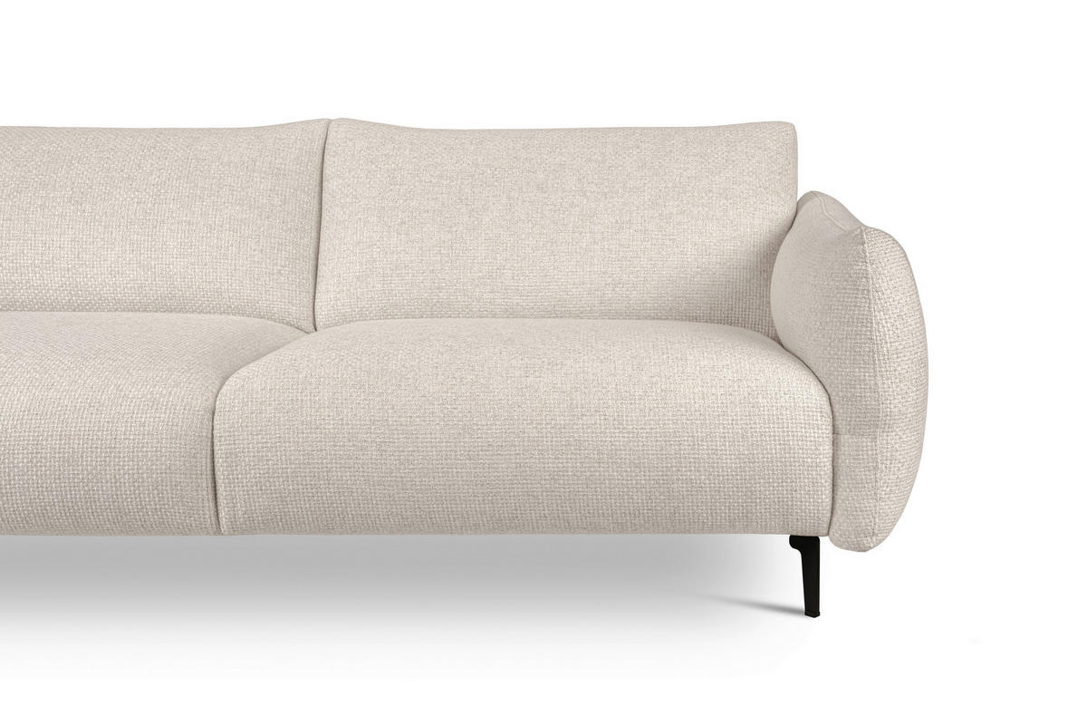 3-SITS SOFFA i beige  - beige/svart, Design, metall/trä (211/75/96cm) - Best Price
