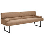 SITZBANK 238/90/75 cm Echtleder Braun  - Schwarz/Braun, Design, Leder/Metall (238/90/75cm) - Moderano