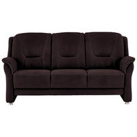 3-SITZER-SOFA in Mikrofaser Dunkelbraun  - Dunkelbraun/Beige, Konventionell, Textil/Metall (198/100/89cm) - Beldomo Comfort