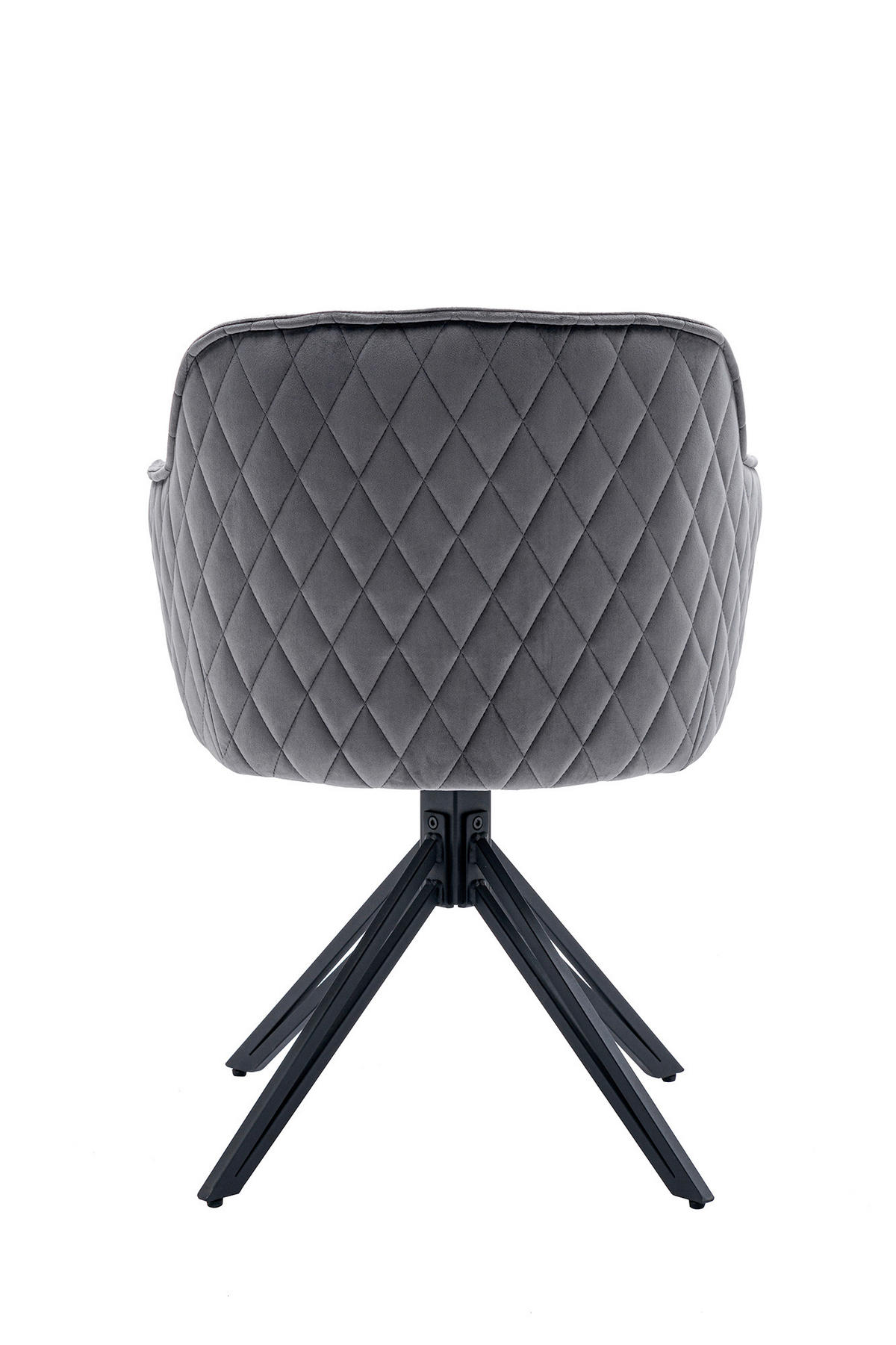 DREHSTUHL  in Samt Grau  - Schwarz/Grau, MODERN, Textil/Metall (59/83/60cm) - Livetastic