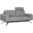 3-SITZER-SOFA Struktur Grau  - Schwarz/Grau, Design, Holz/Textil (196/85-104/95cm) - Novel
