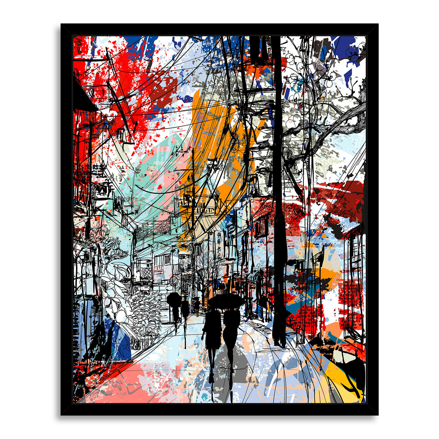 KUNSTDRUCK Abstraktes  - Rot/Schwarz, Trend, Papier/Holzwerkstoff (42/52cm) - Monee