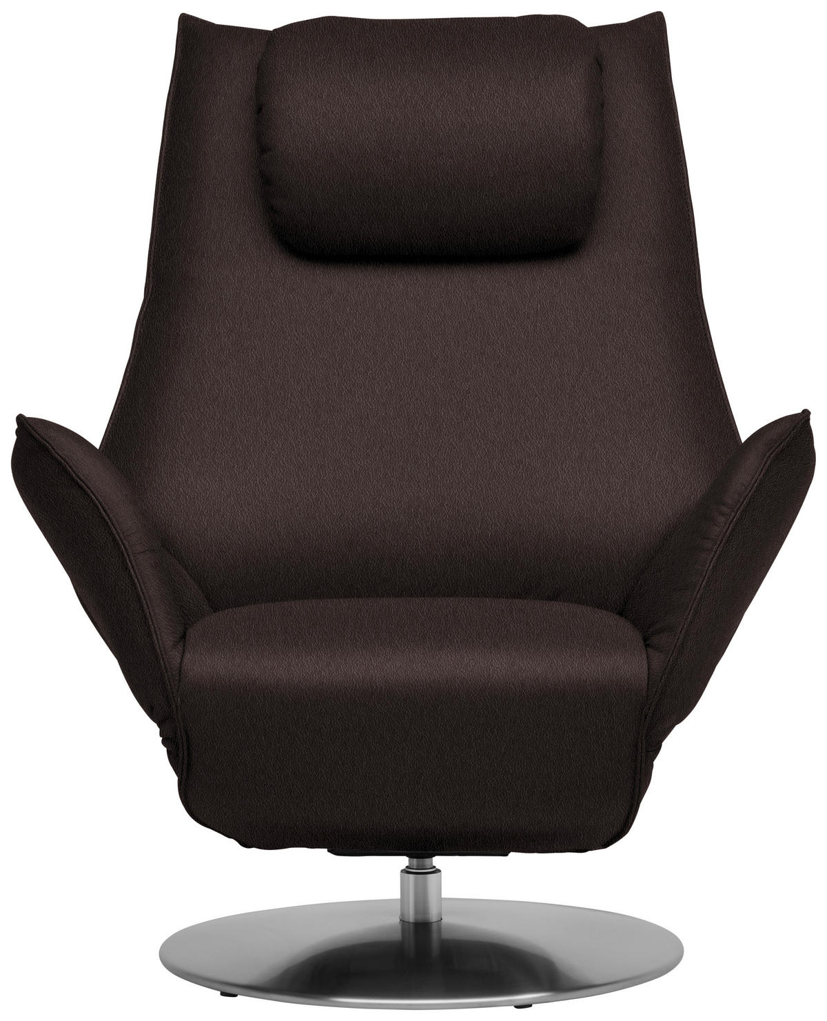 RELAXSESSEL in Leder Dunkelbraun  - Edelstahlfarben/Dunkelbraun, Design, Leder/Metall (92/79/90cm) - Koinor