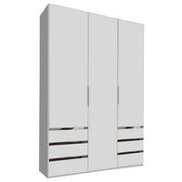 DREHTÜRENSCHRANK 150/216/58 cm 3-türig Weiß  - Chromfarben/Weiß, MODERN, Holzwerkstoff/Kunststoff (150/216/58cm) - MID.YOU